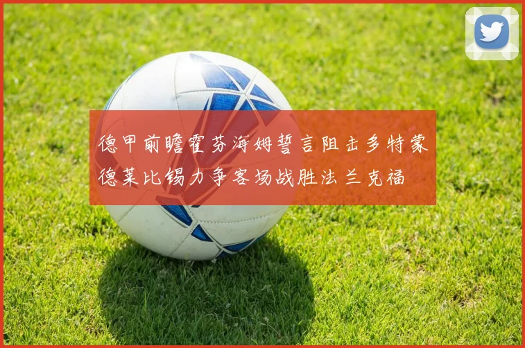 德甲前瞻霍芬海姆誓言阻击多特蒙德莱比锡力争客场战胜法兰克福